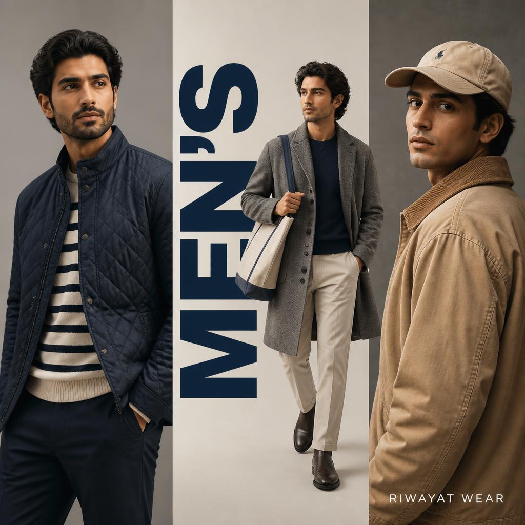 Riwayat Wear Men's Fashion Collection featuring premium jackets, coats, sweaters, and casual wear designed for modern style and everyday comfort.