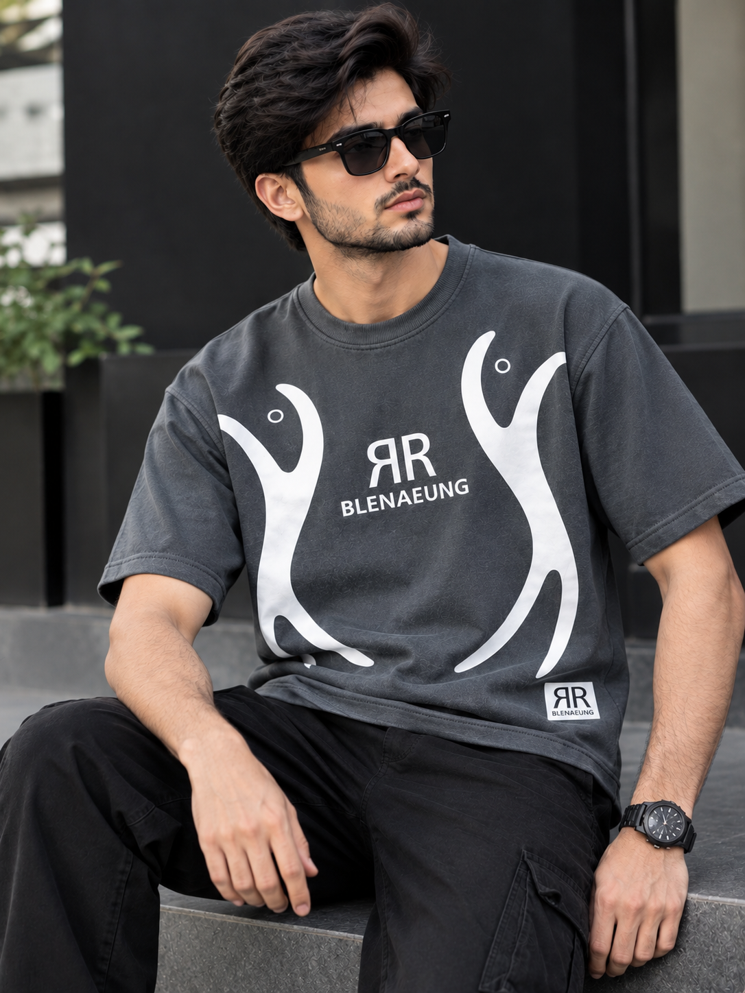 RR Printed 280 GSM Drop-Shoulder T-Shirt
