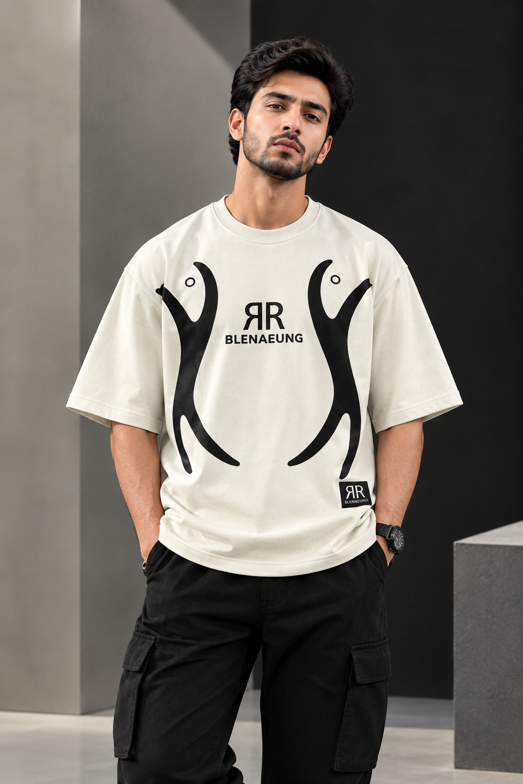 RR Printed 280 GSM Drop-Shoulder T-Shirt