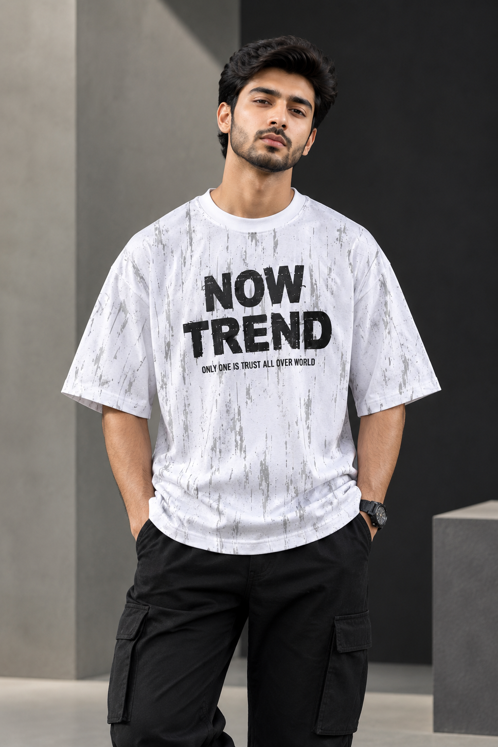 280 GSM Printed Drop-Shoulder T-Shirt for Men