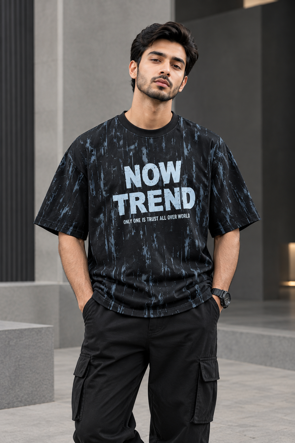 280 GSM Printed Drop-Shoulder T-Shirt for Men