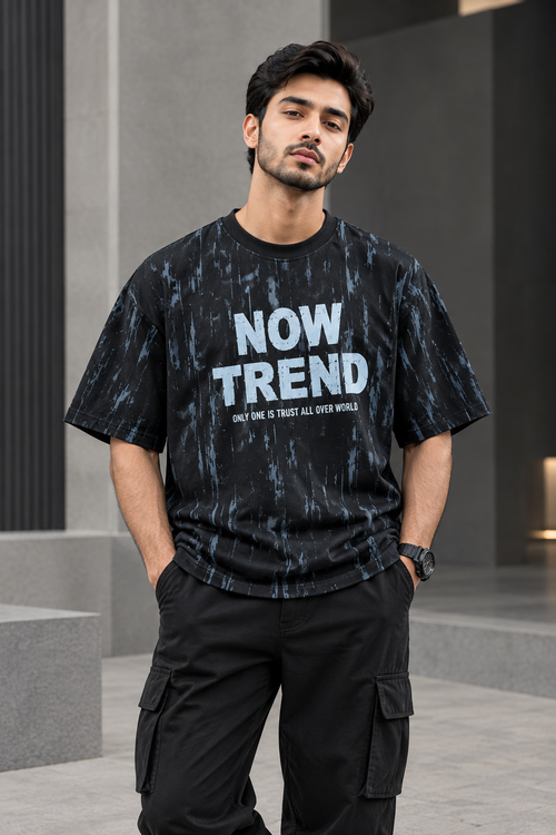 280 GSM Printed Drop-Shoulder T-Shirt for Men