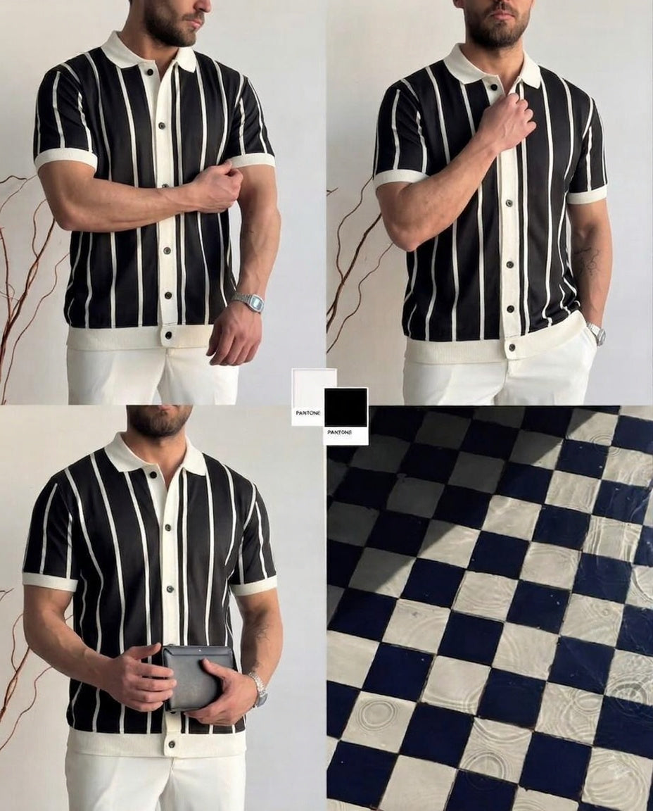 Men’s Premium Striped Polo T-Shirt