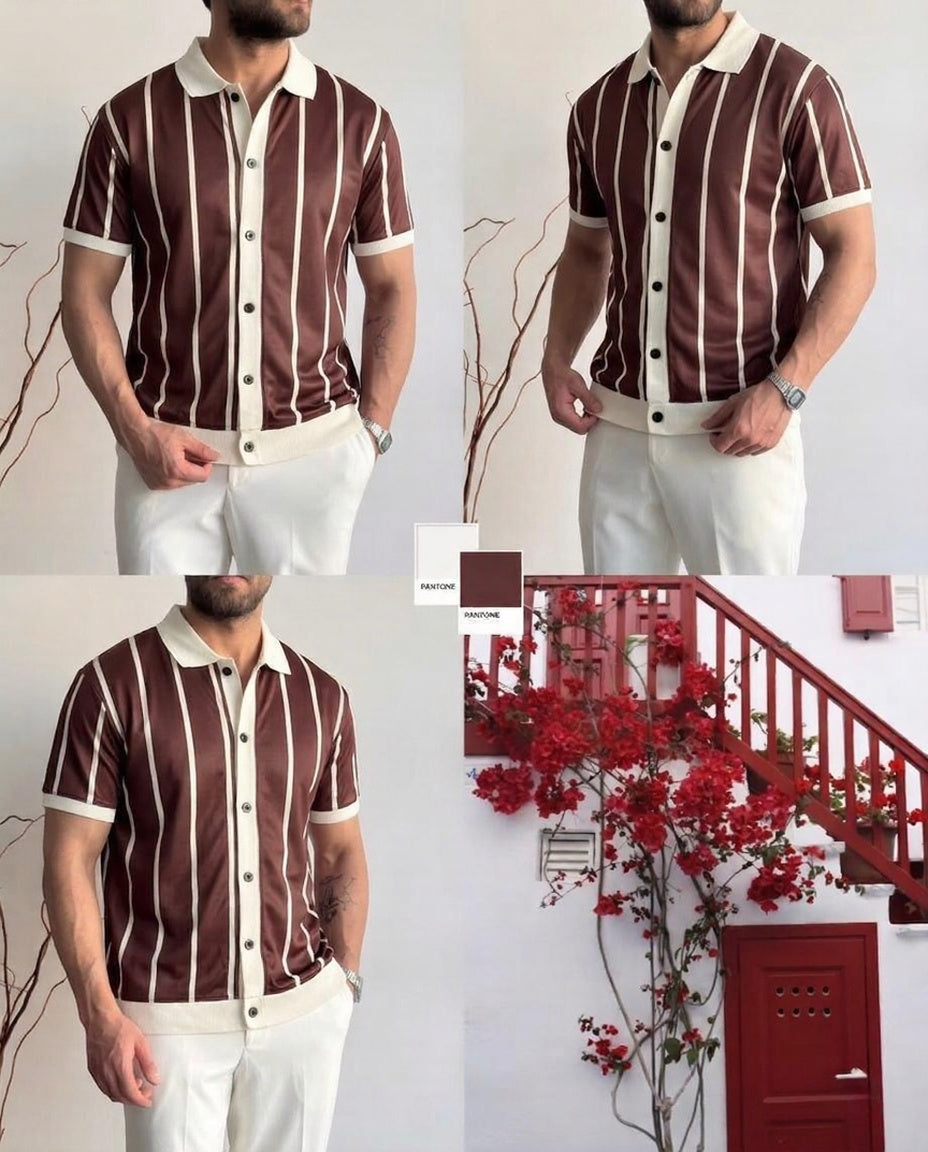 Men’s Premium Striped Polo T-Shirt