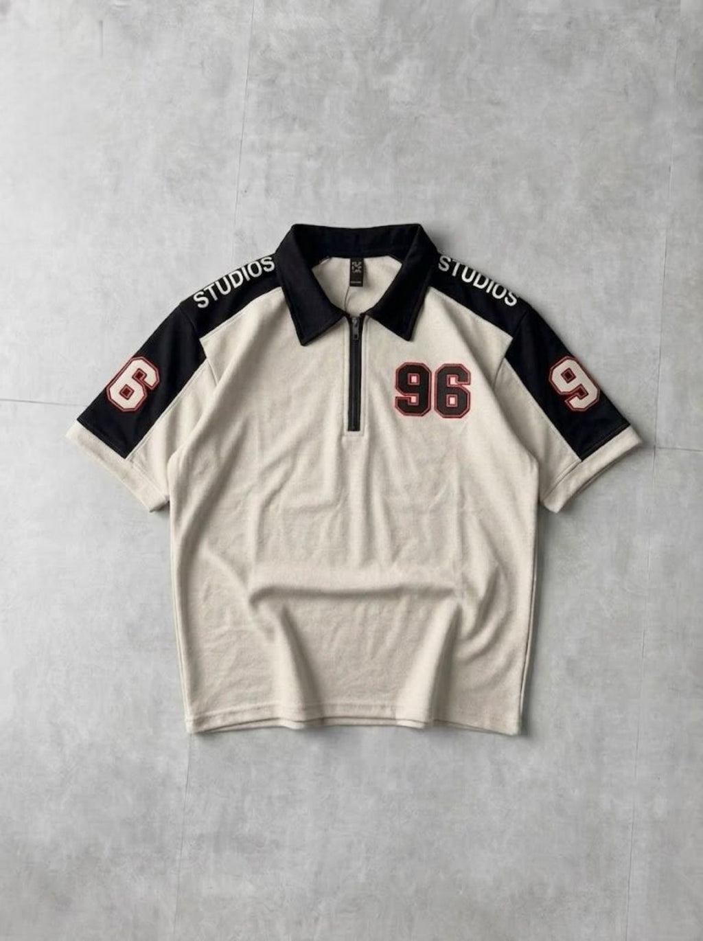 96 Front back  Embosed Printed  Zip Polo